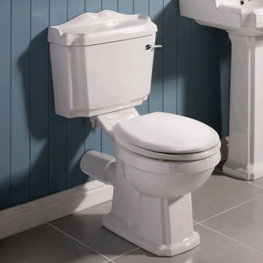 Legend Close Coupled Toilet WC Lever Cistern - Standard Seat