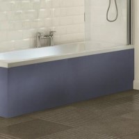 GRADE A3 - Cuba 1700mm Grey Bath Panel with Plinth - Height Adjustable
