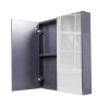 Windsor 600mm Wall Hung Mirrored Cabinet - Grey Double Door Cabinet