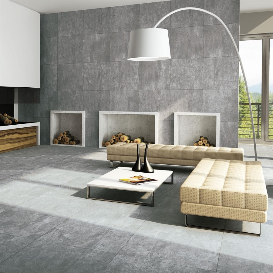 Cementi Dark Grey Porcelain Wall/Floor Tile  