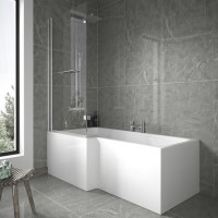 Left Hand L-Shaped Shower Bath - L1670 x W850mm Left Hand L-Shaped Shower Bath - L1670 x W850mm