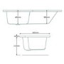 Left Hand L-Shaped Shower Bath - L1670 x W850mm