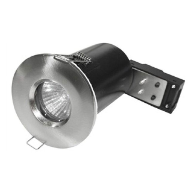 Fixed Fire Rated IP65 Brushed Steel Downlight 
