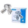 Tauros Chrome/Brushed Steel Trio Ceiling Spotlight