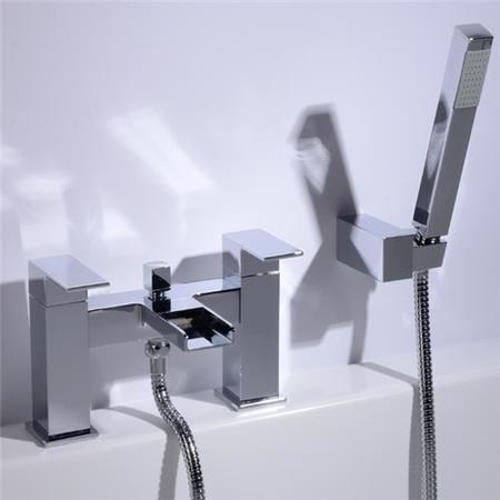 GRADE A1 - Quadra Waterfall Basin Mixer and Bath Shower Mixer Tap Pack