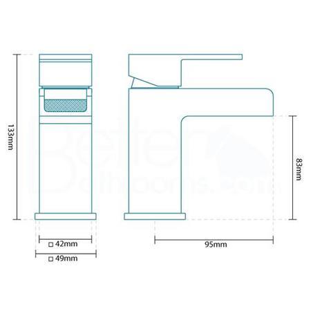 GRADE A1 - Quadra Waterfall Basin Mixer and Bath Shower Mixer Tap Pack