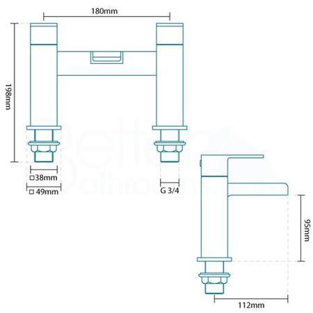 Waterfall Basin Mixer and Bath Filler Tap Pack