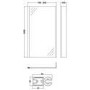 Quattro Hinged Bath Screen 1400mm H x 808mm W - 6mm Glass