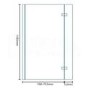 GRADE A1 - L-Shaped Hinged Bath Shower Screen - H1400 x W808mm