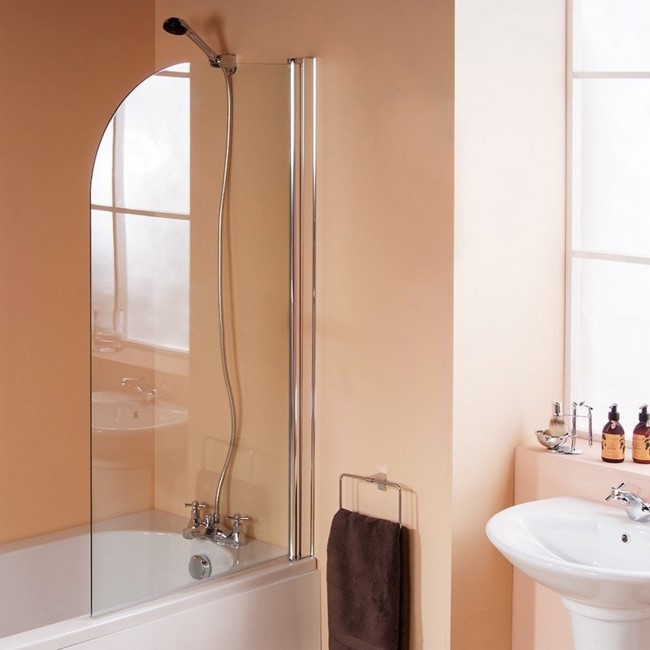 Curved Hinged Bath Shower Screen H1400 x W740mm Better Bathrooms