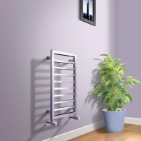 Julian 700 x 450mm Square Chrome Heated Towel Rail