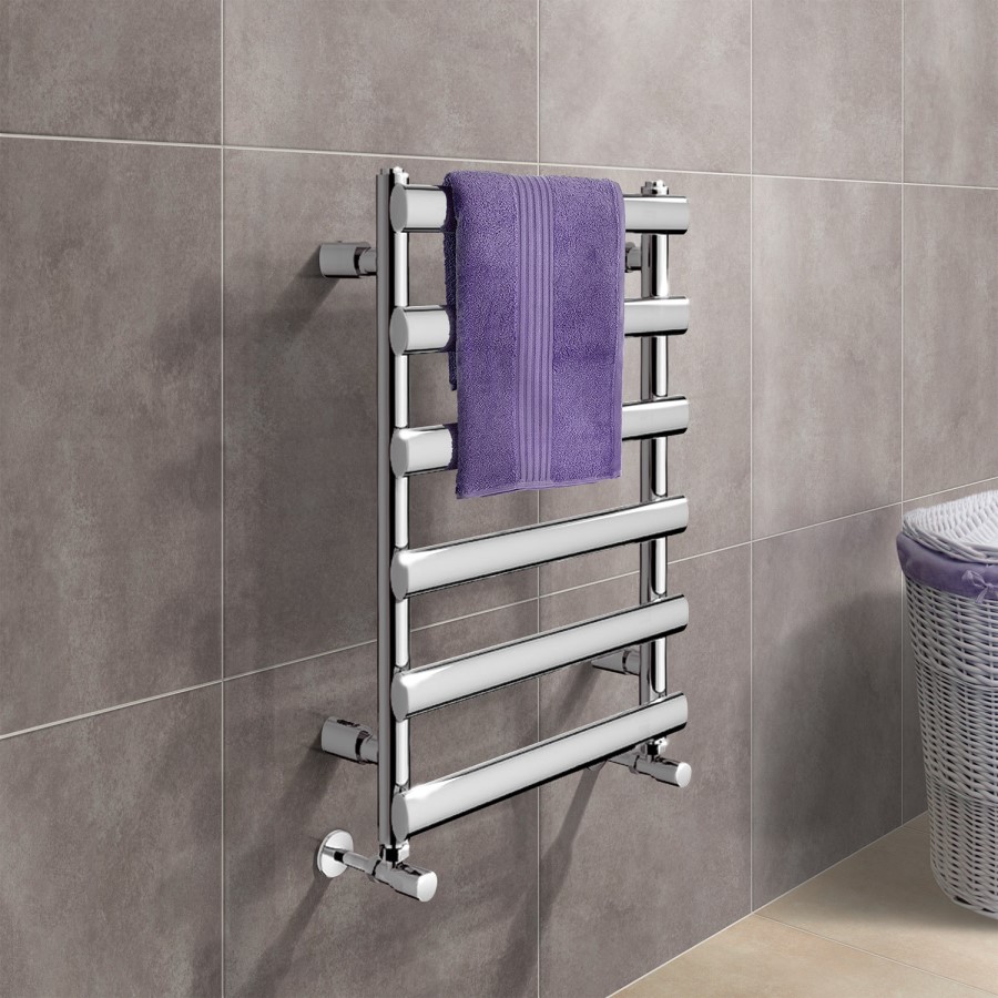 Straight Chrome Heated Towel Rail -  700 x 500mm - Felicity Range