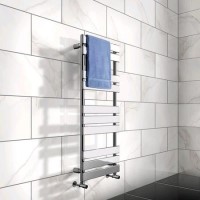 GRADE A1 - 1200 x 500mm Flat Chrome Heated Towel Rail - Juliet Range