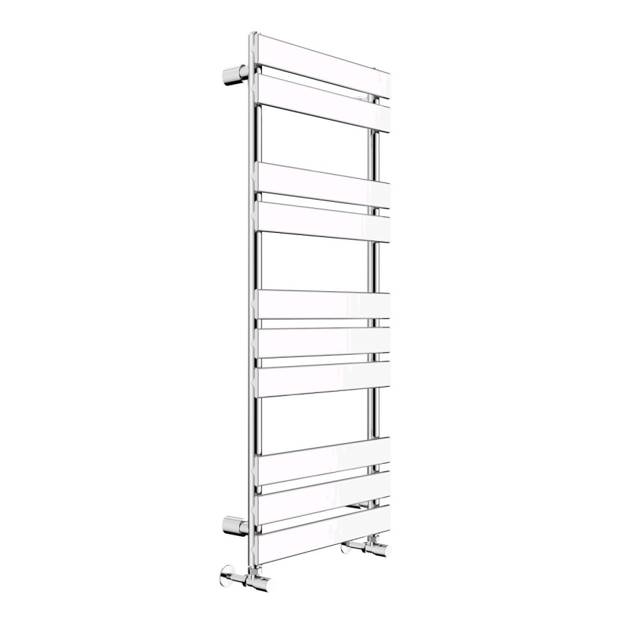 GRADE A1 - 1200 x 500mm Flat Chrome Heated Towel Rail - Juliet Range