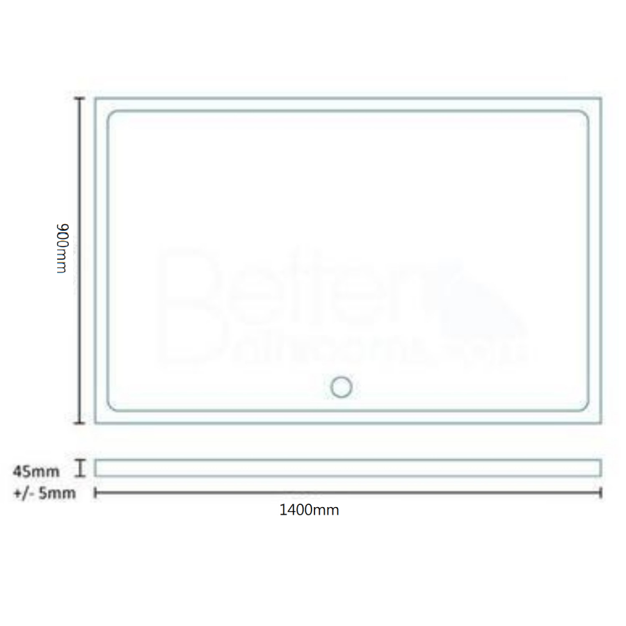 1400 x 900mm Slate  White Rectangular Shower Tray- MX 