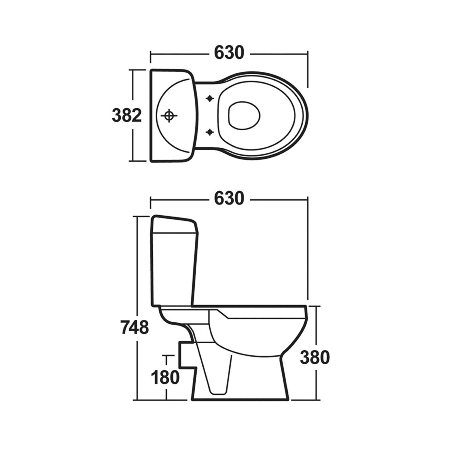 Melbourne Close Coupled Toilet & Seat