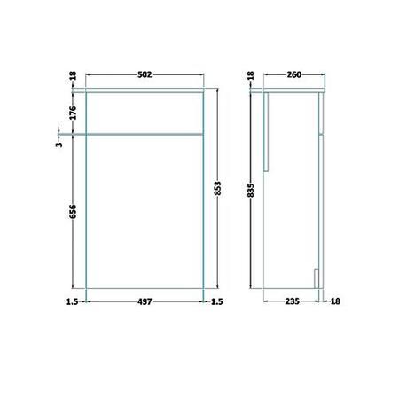 Athena Gloss Grey 500 W.C. Unit