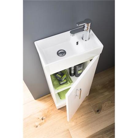 Ashford Cloakroom 400 Gloss White Vanity Unit