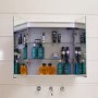 GRADE A1 - Wall Hung Illuminated 2 Door Mirrored Cabinet - Ora