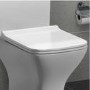 White Square Slim Soft Close Toilet Seat with Quick Release- Austin