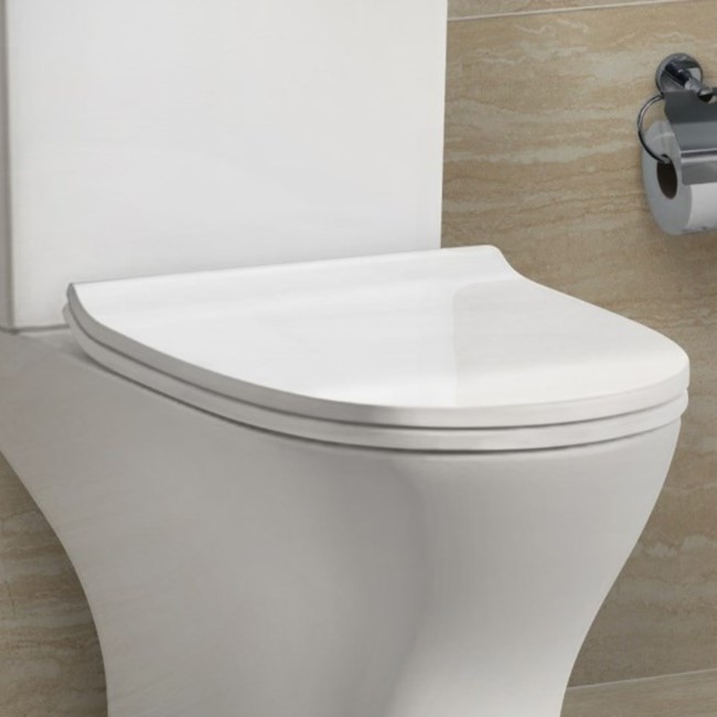 GRADE A1 - Soft Close Toilet Seat - Slim Design - Top Fixing -Portland Range