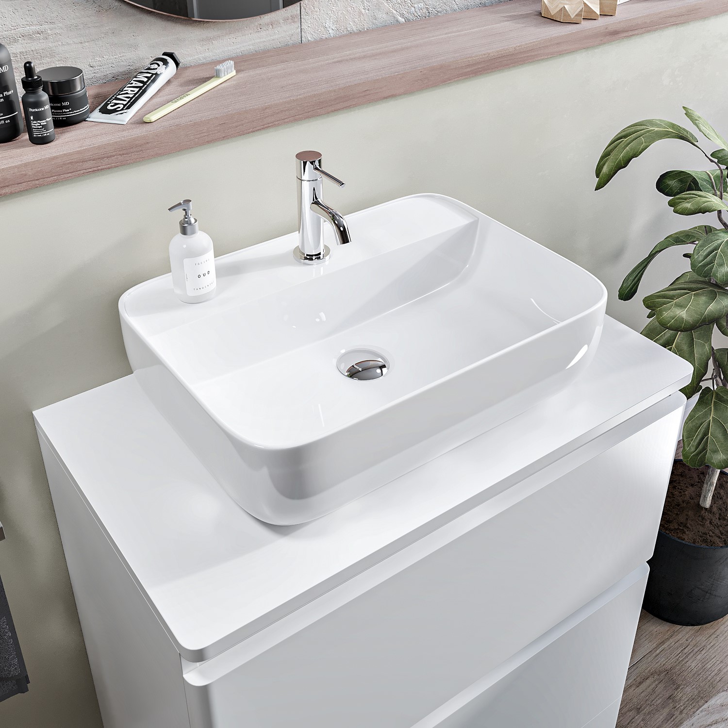 Rectangular Countertop Basin 505mm - Berlin - Better Bathrooms