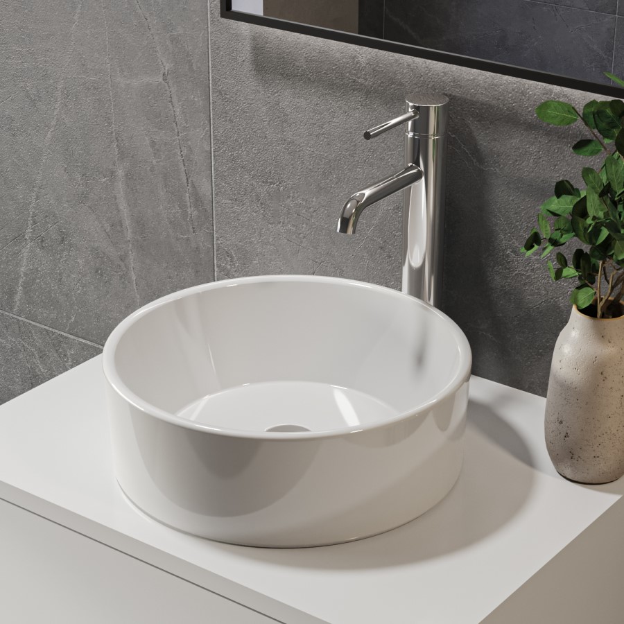 GRADE A2 - Round Small Countertop Basin 388mm - Alaska