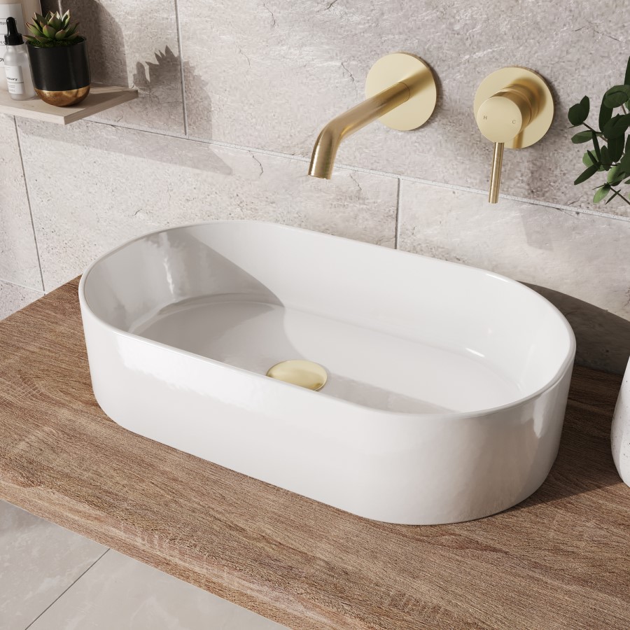 GRADE A1 - Round White Countertop Basin - Tennessee Range