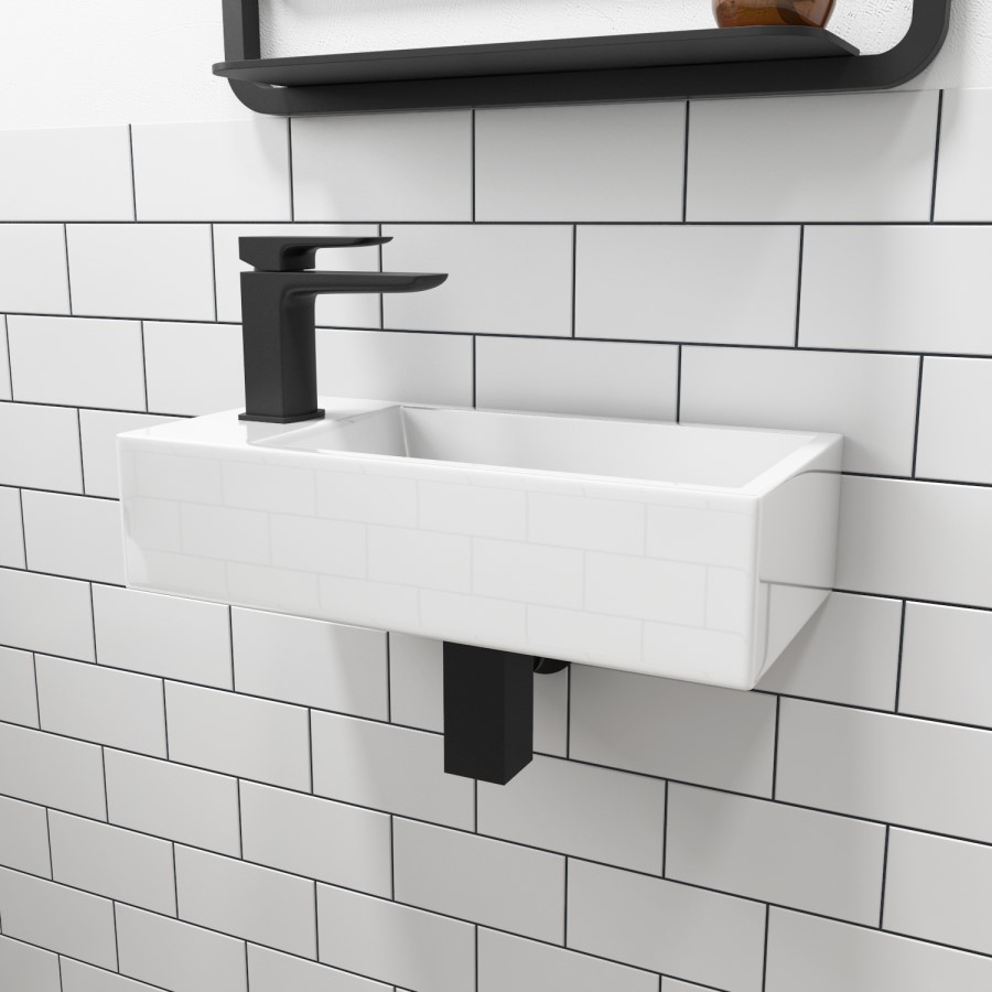 GRADE A1 - Detroit Left Hand Wall Hung/Countertop Basin - 405mm