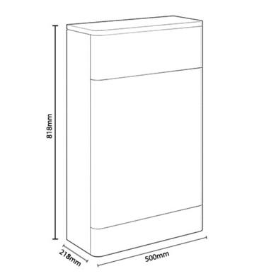 500mm White Back to Wall Toilet Unit Only- Portland