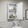 400mm Wall Hung Mirrored Single Door Cabinet White Gloss - Portland