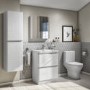 GRADE A1 - 600mm White Gloss Wall Hung Mirrored 2 Door Cabinet - Portland
