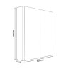 GRADE A1 - 600mm White Gloss Wall Hung Mirrored 2 Door Cabinet - Portland