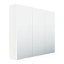 GRADE A2 - 800mm Wall Hung 3 Door Mirrored Bathroom Cabinet White Gloss - Portland