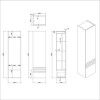 White Wood Effect Wall Mounted Tall Bathroom Cabinet 400mm - Boston