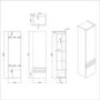 White Wood Effect Wall Mounted Tall Bathroom Cabinet 400mm - Boston