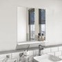 GRADE A1 - 600mm White Mirror With Shelf - Boston
