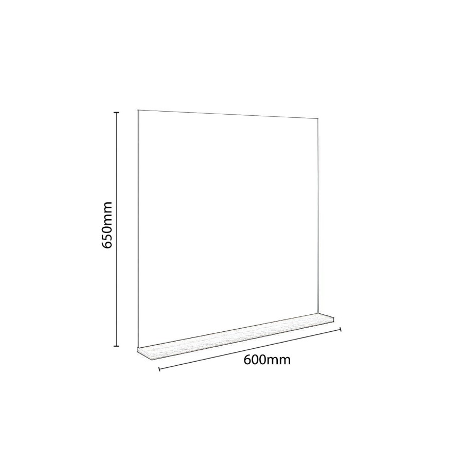 GRADE A1 - 600mm White Mirror With Shelf - Boston
