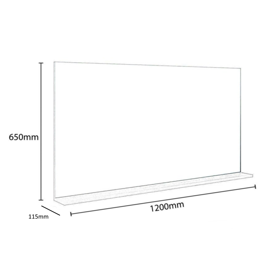GRADE A1 - Large White Bathroom Mirror with Shelf 1200 x 650mm - Boston