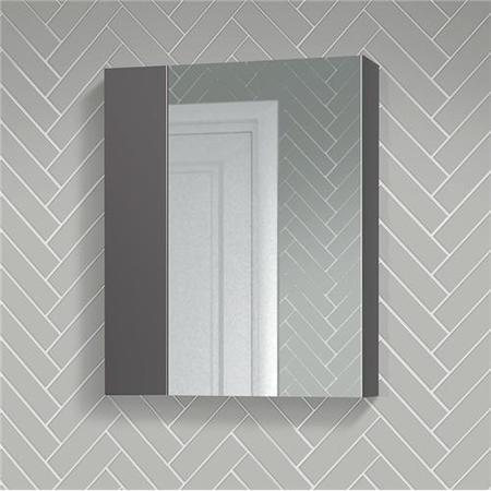 Fusion 600mm Mirrored Cabinet Grey Gloss
