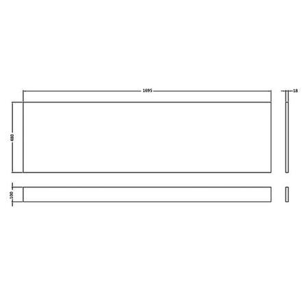 Fusion 1700 Front Bath Panel Gloss white