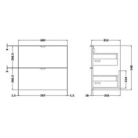 Austin 600mm Grey Avola FS Vanity Unit