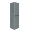 GRADE A1 - 1400mm Light Grey Gloss Wall Hung Tall Boy Storage Unit - Portland