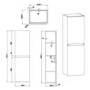 GRADE A1 - 1400mm Light Grey Gloss Wall Hung Tall Boy Storage Unit - Portland