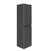 GRADE A2 - 1400mm Dark Grey Gloss Wall Hung Tall Boy Storage Unit  - Portland