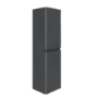 GRADE A3 - 1400mm Dark Grey Gloss Wall Hung Tall Boy Storage Unit  - Portland