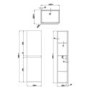 400mm Dark Grey Wall Mounted Tall Bathroom Cabinet - Portland