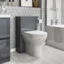 GRADE A2 - 500mm Dark Grey Gloss WC Toilet Unit - Portland