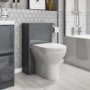 GRADE A1 - 500mm Dark Grey Gloss WC Toilet Unit - Portland