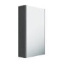 400mm Dark Grey Gloss Wall Hung Mirrored Single Door Cabinet - Portland